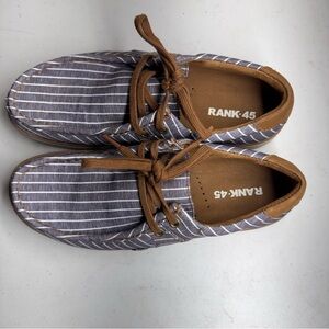 Men's Striped Blue Canvas Casual Shoes